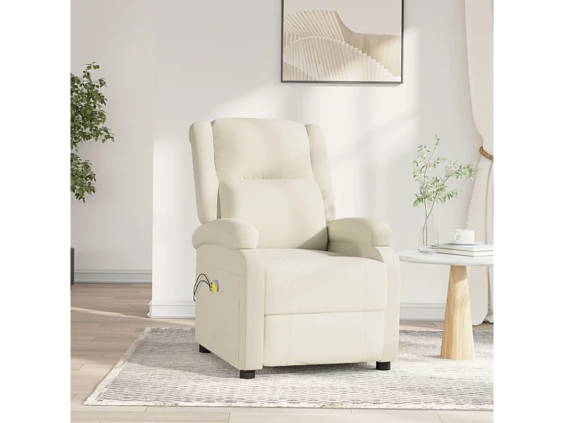 Poltrona de massagens elétrica veludo creme