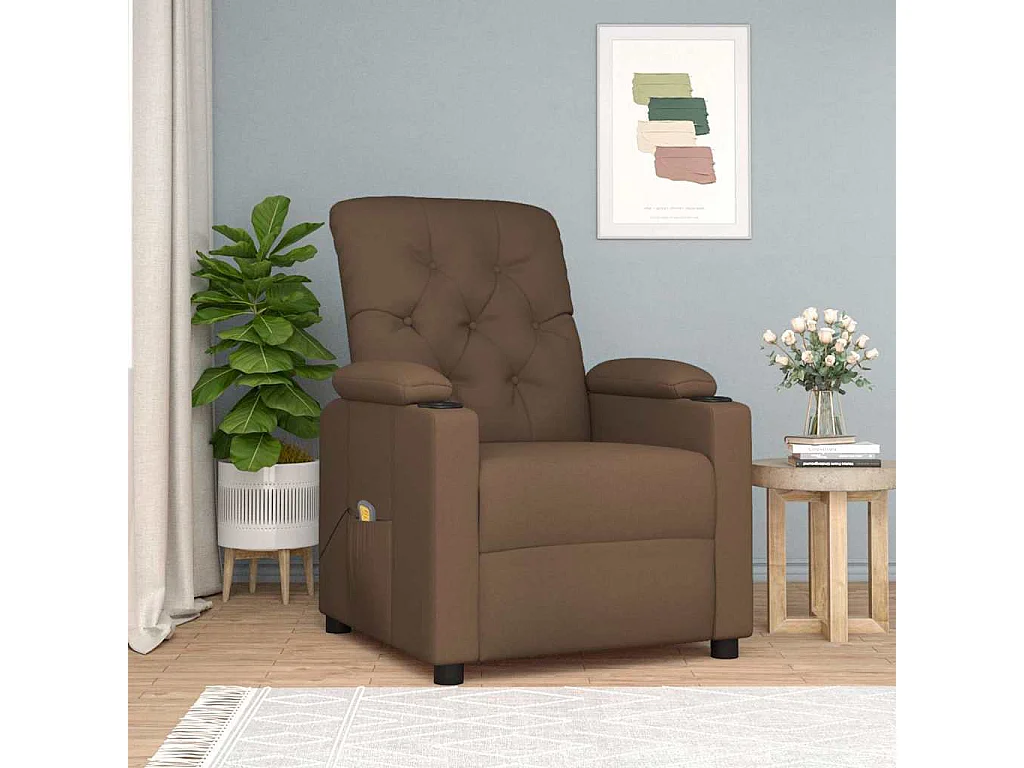 Fauteuil de massage Marron Tissu
