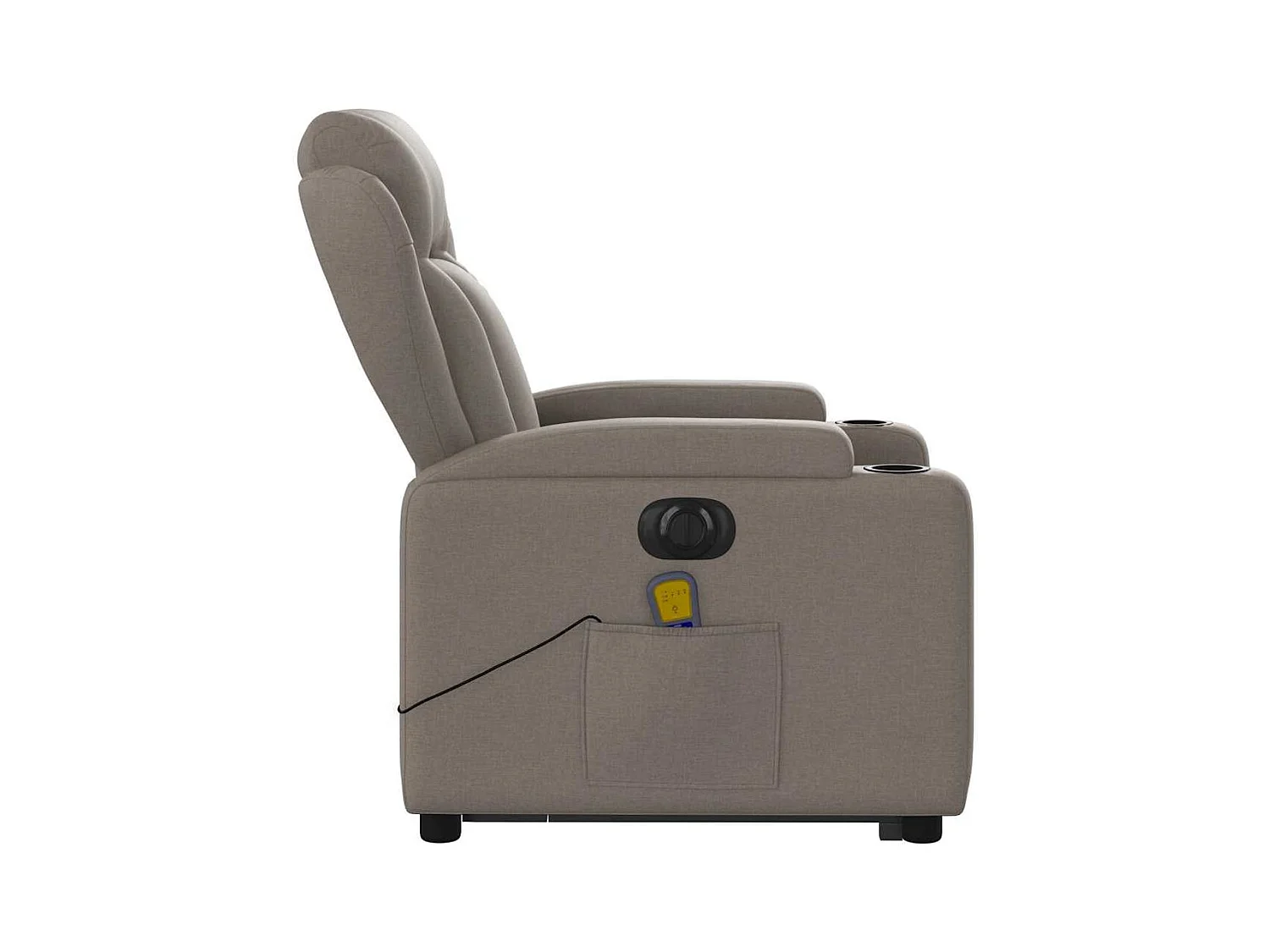 Fauteuil inclinable de massage électrique Taupe Tissu