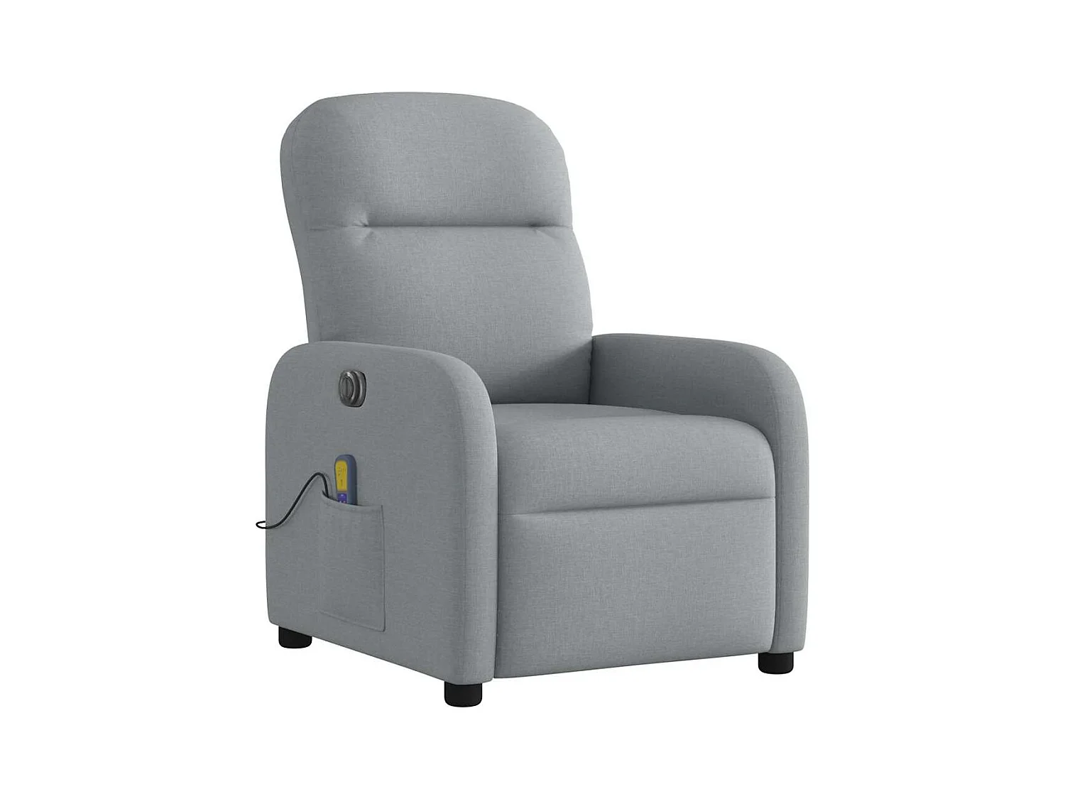 Fauteuil de massage inclinable électrique gris clair tissu