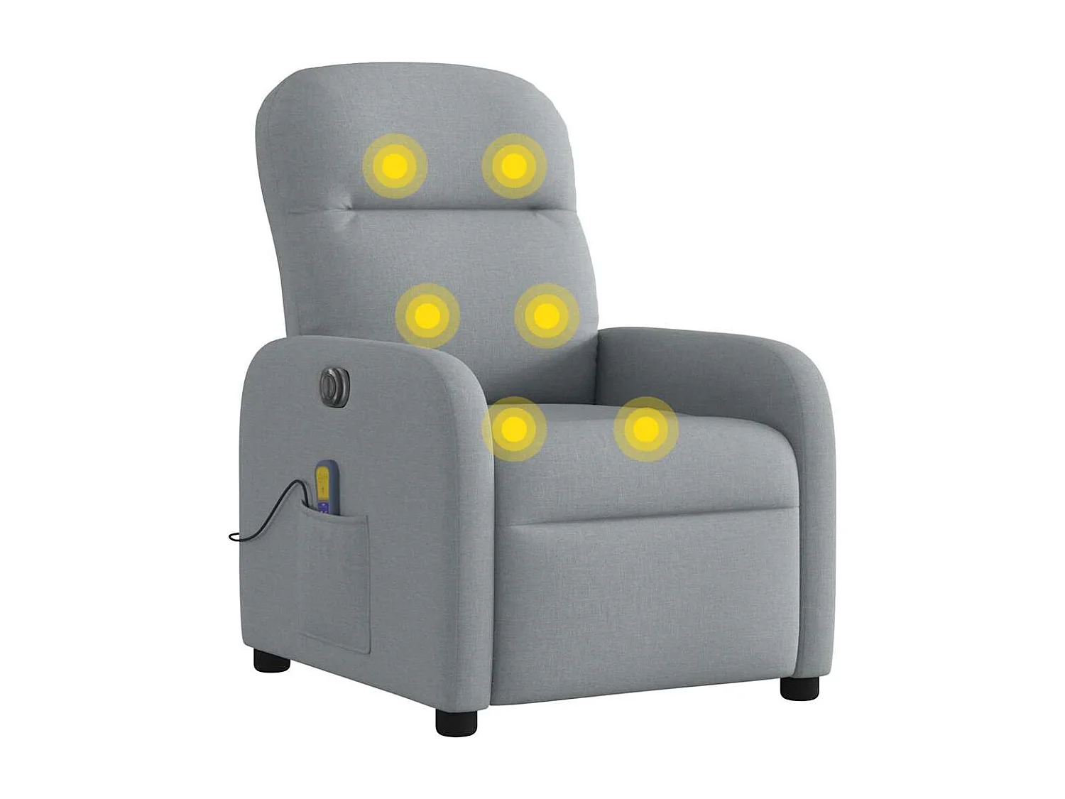Fauteuil de massage inclinable électrique gris clair tissu