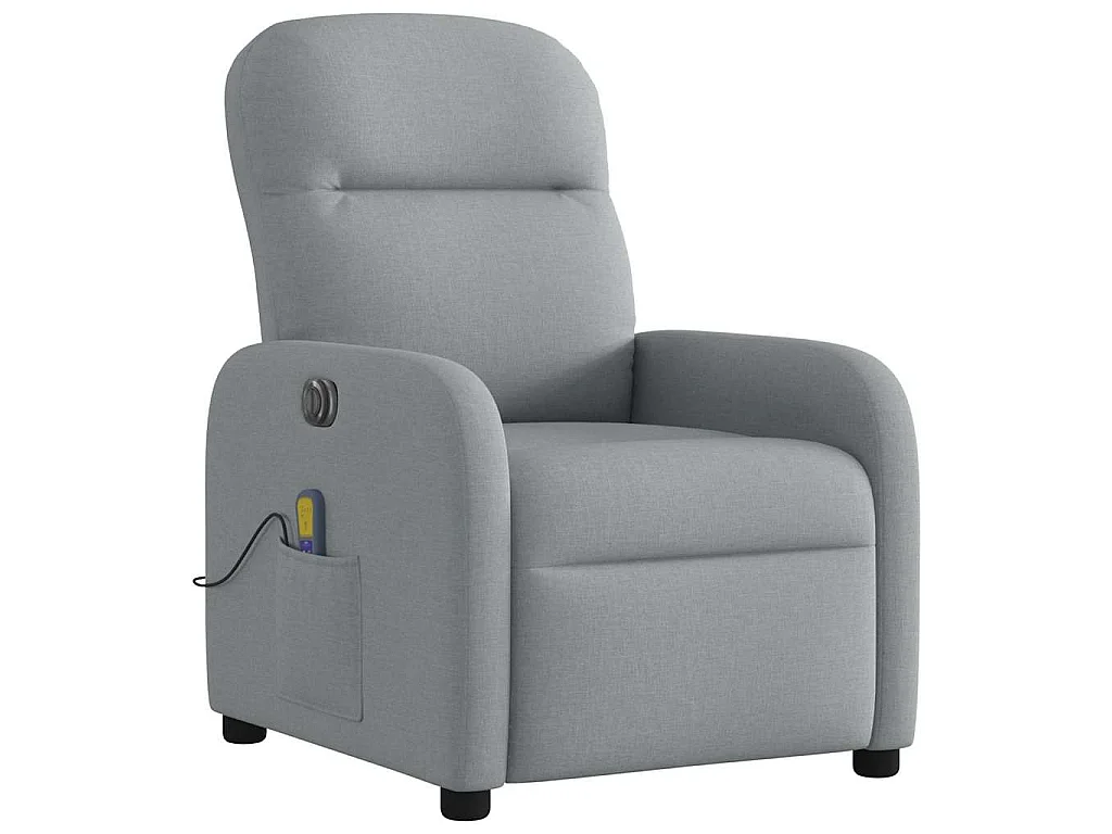 Fauteuil de massage inclinable électrique gris clair tissu