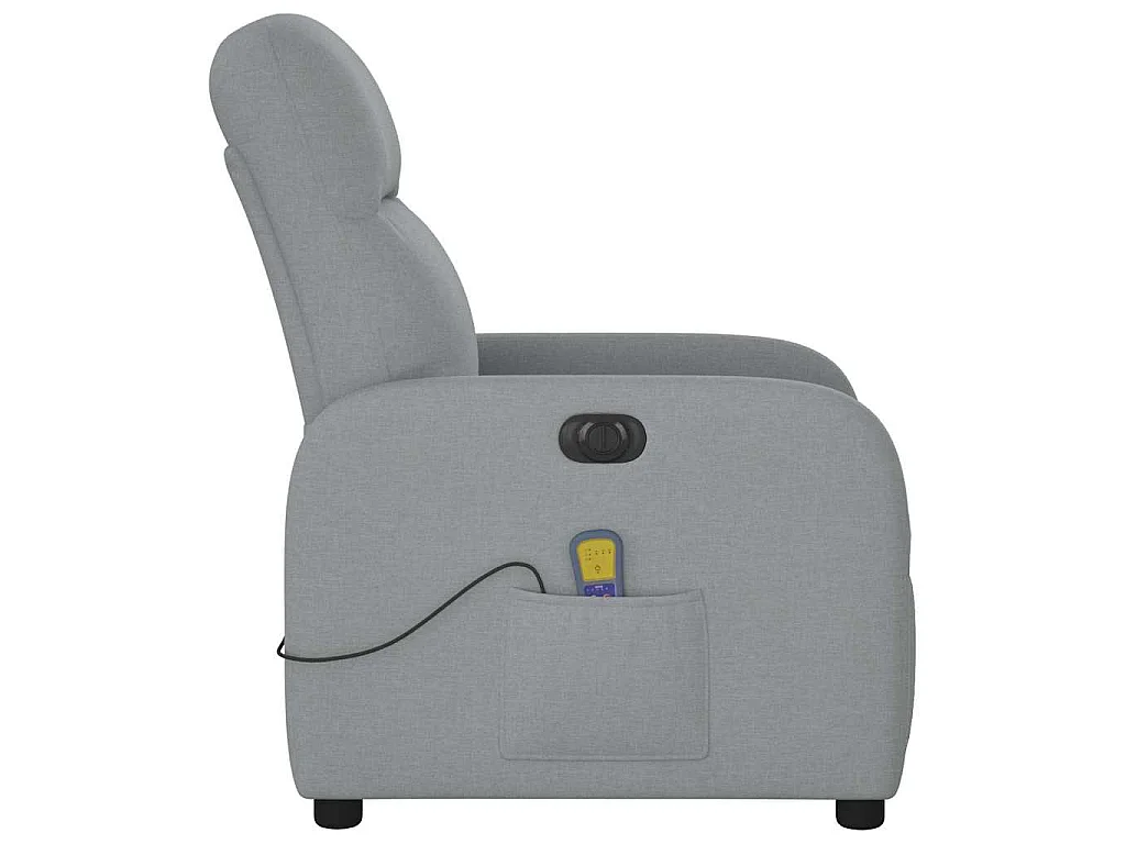 Fauteuil de massage inclinable électrique gris clair tissu