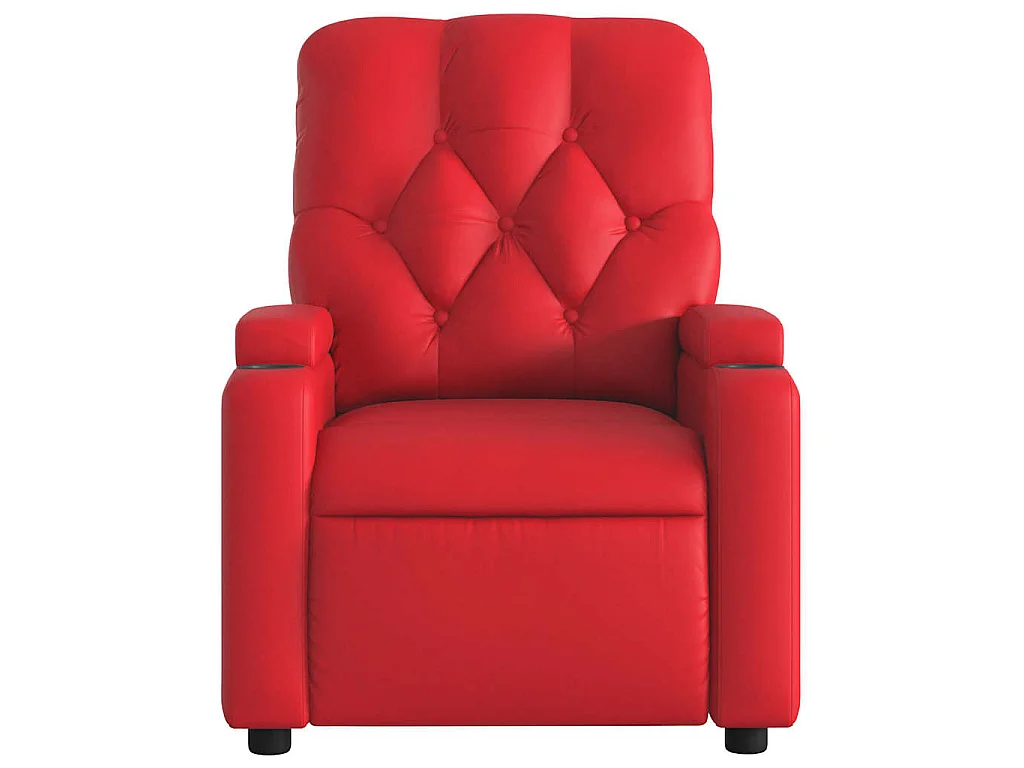 Poltrona Massaggio Elettrica Reclinabile Rosso Similpelle