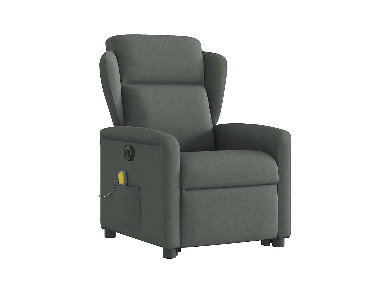 Fauteuil inclinable de massage électrique Gris foncé Tissu