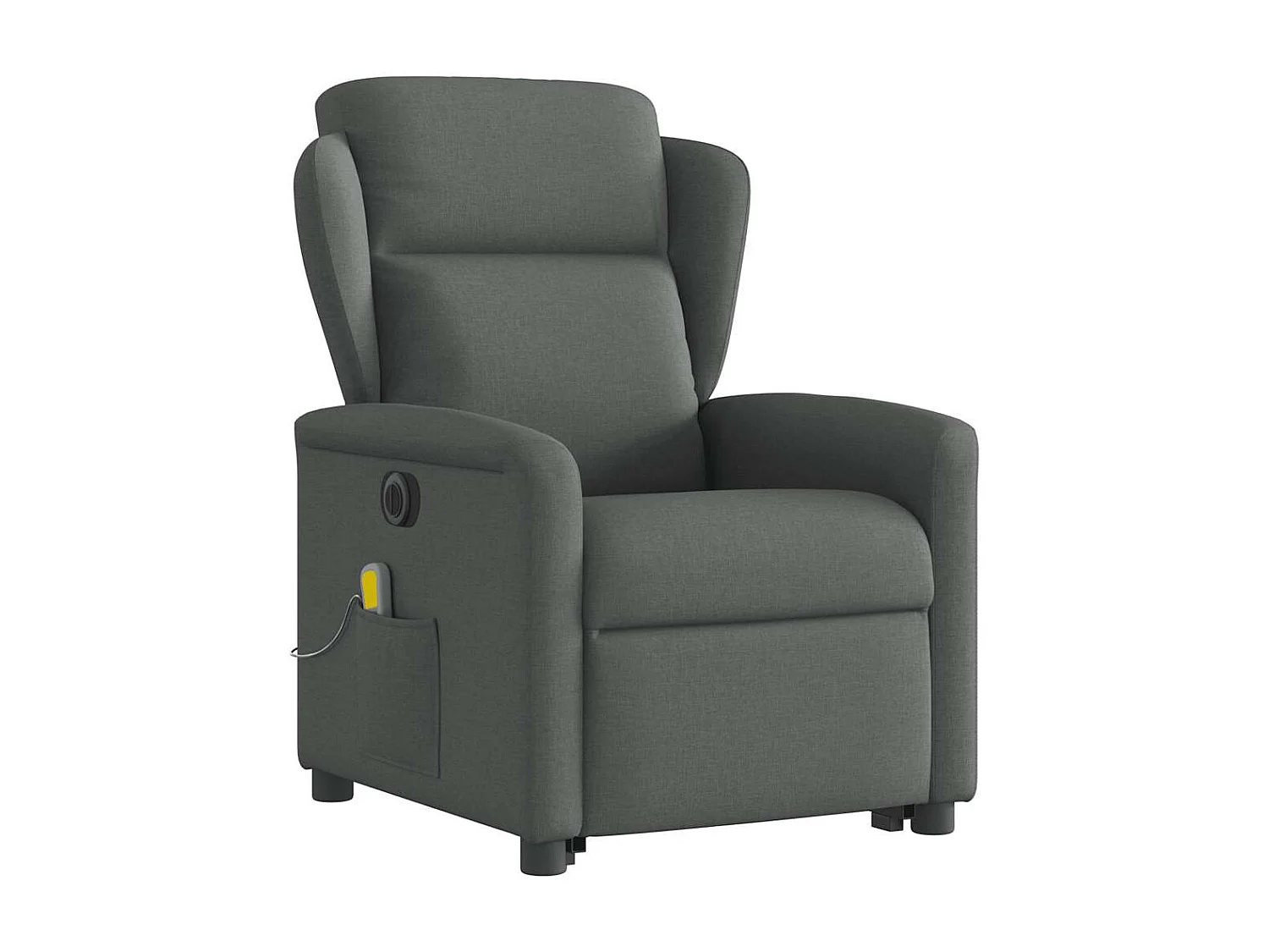 Sillón de masaje eléctrico reclinable elevable tela gris oscuro