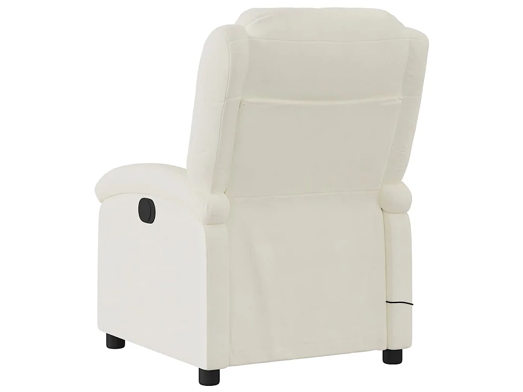 Poltrona de massagens reclinável elétrica veludo cor creme