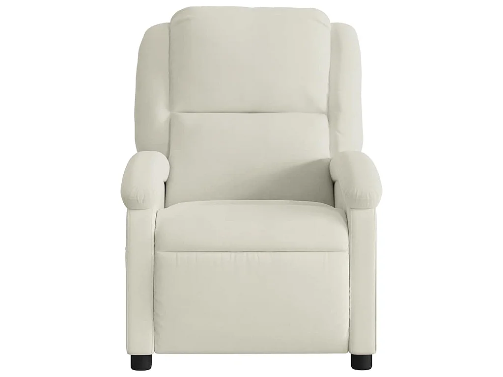 Poltrona de massagens reclinável elétrica veludo cor creme