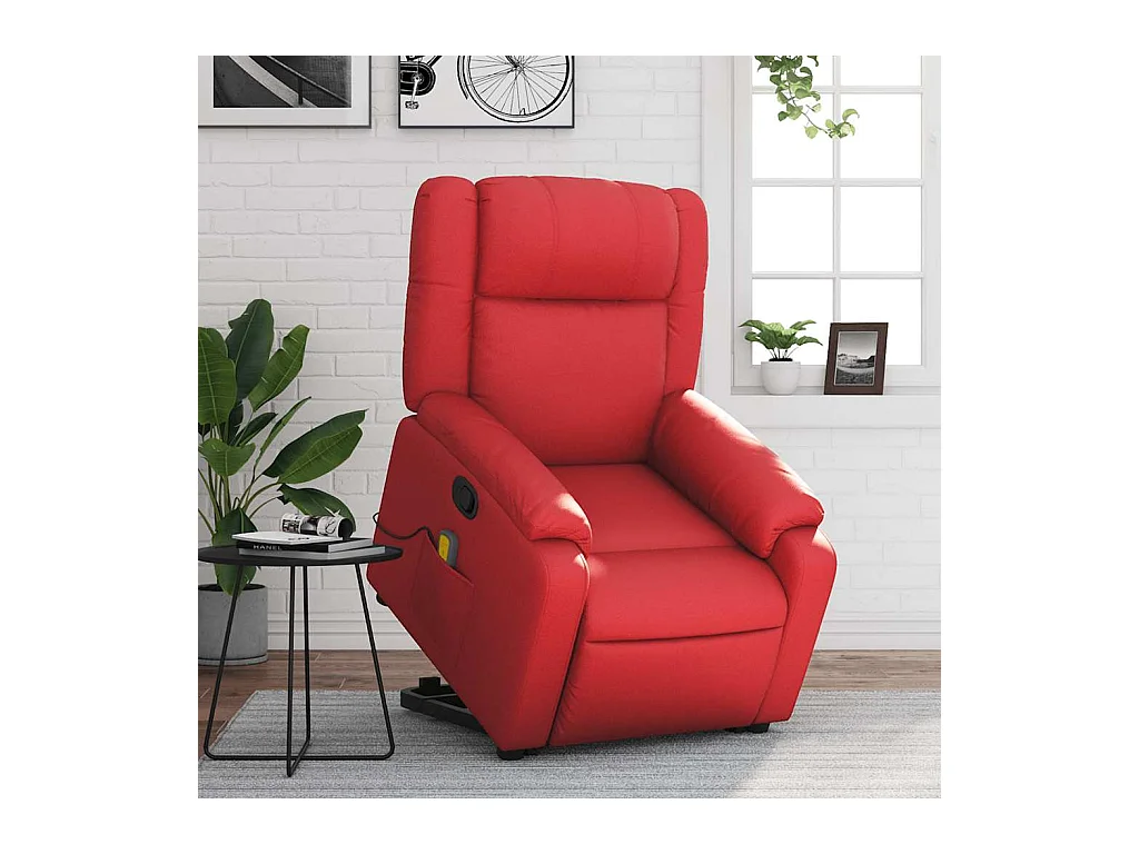 Fauteuil inclinable de massage Rouge Similicuir