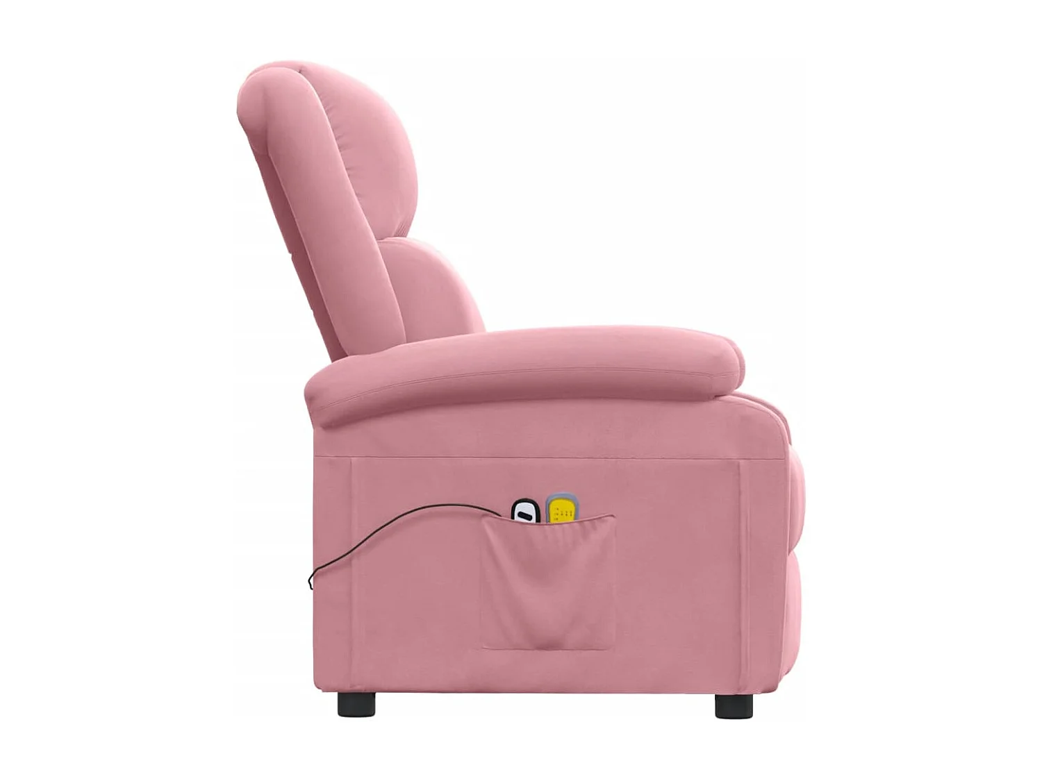 Poltrona Elettrica Reclinabile Massaggio in Velluto Rosa