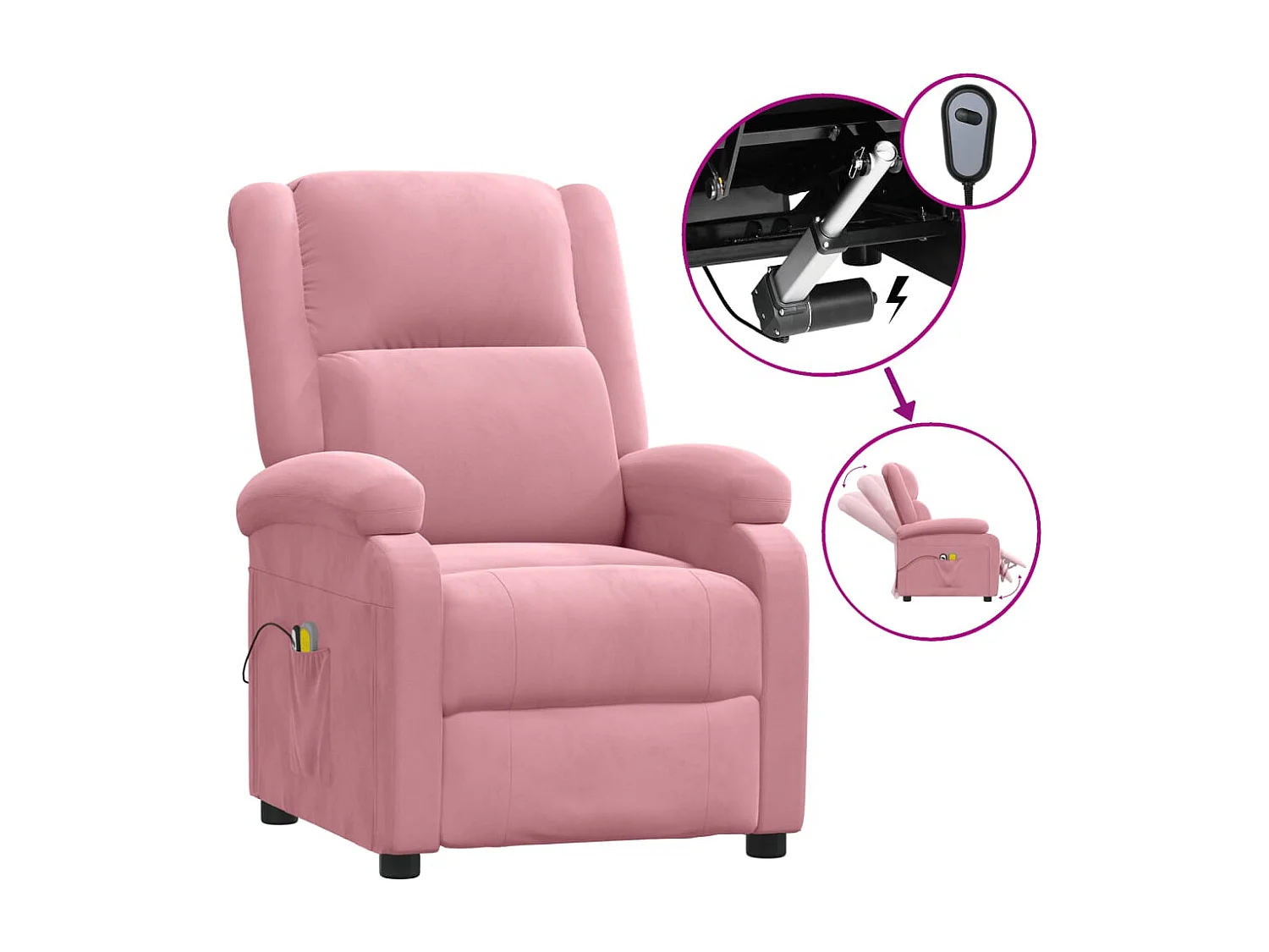 Fauteuil électrique de massage Rose Velours