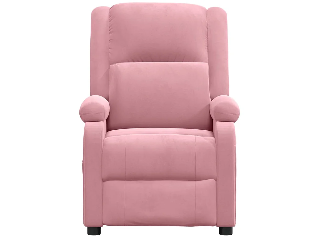 Poltrona Elettrica Reclinabile Massaggio in Velluto Rosa