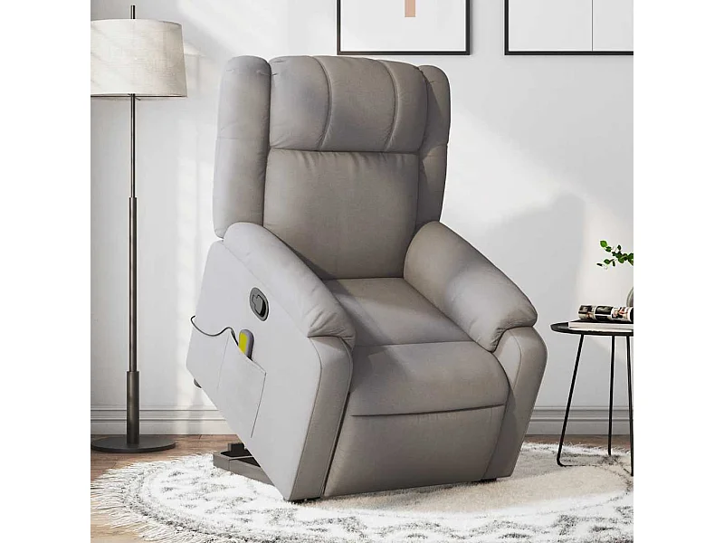 Fauteuil inclinable de massage Taupe Tissu