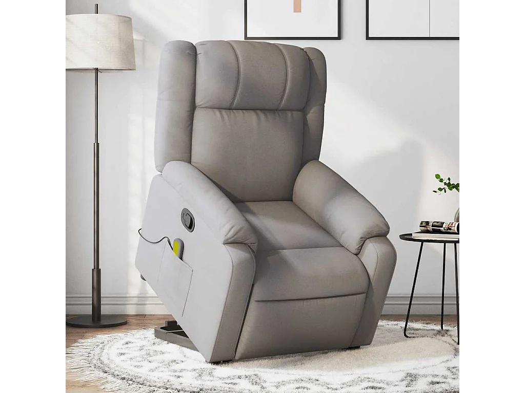 Fauteuil inclinable de massage Taupe Tissu