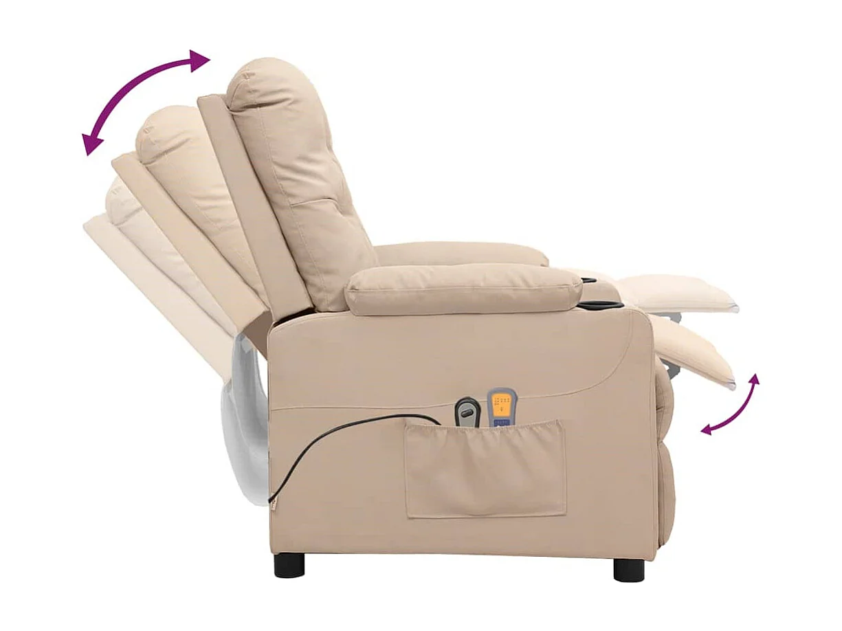 Massagesessel Elektrisch Creme Stoff
