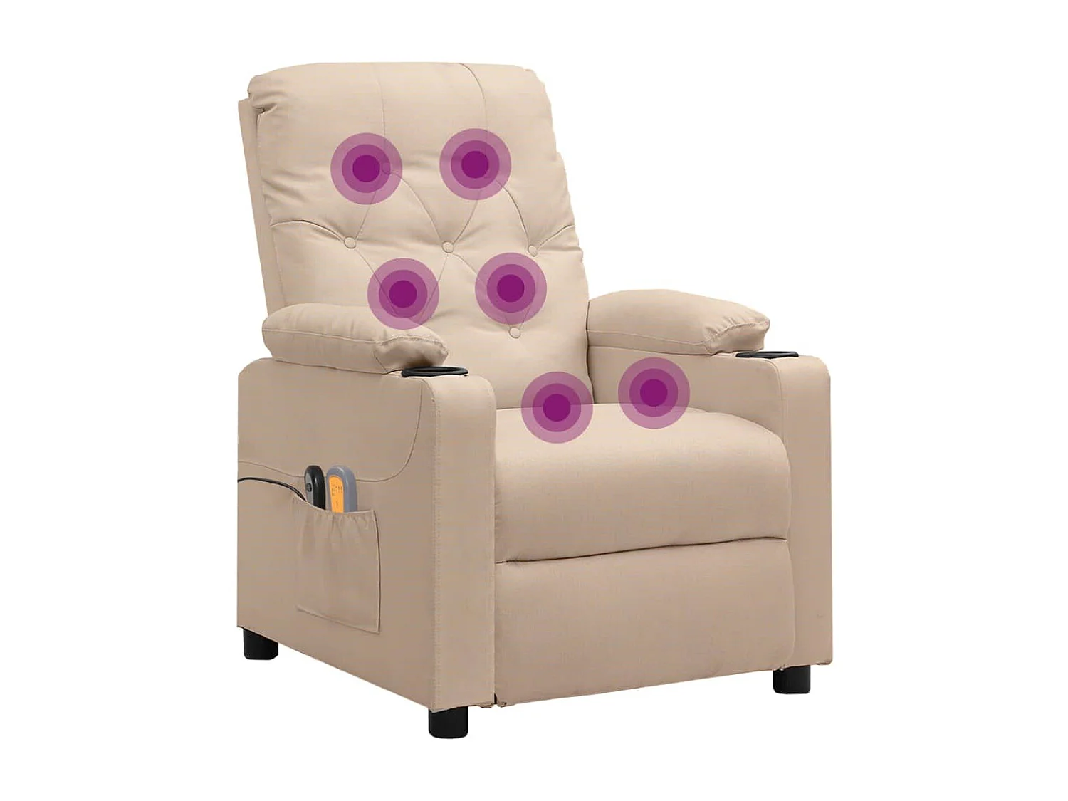 Massagesessel Elektrisch Creme Stoff