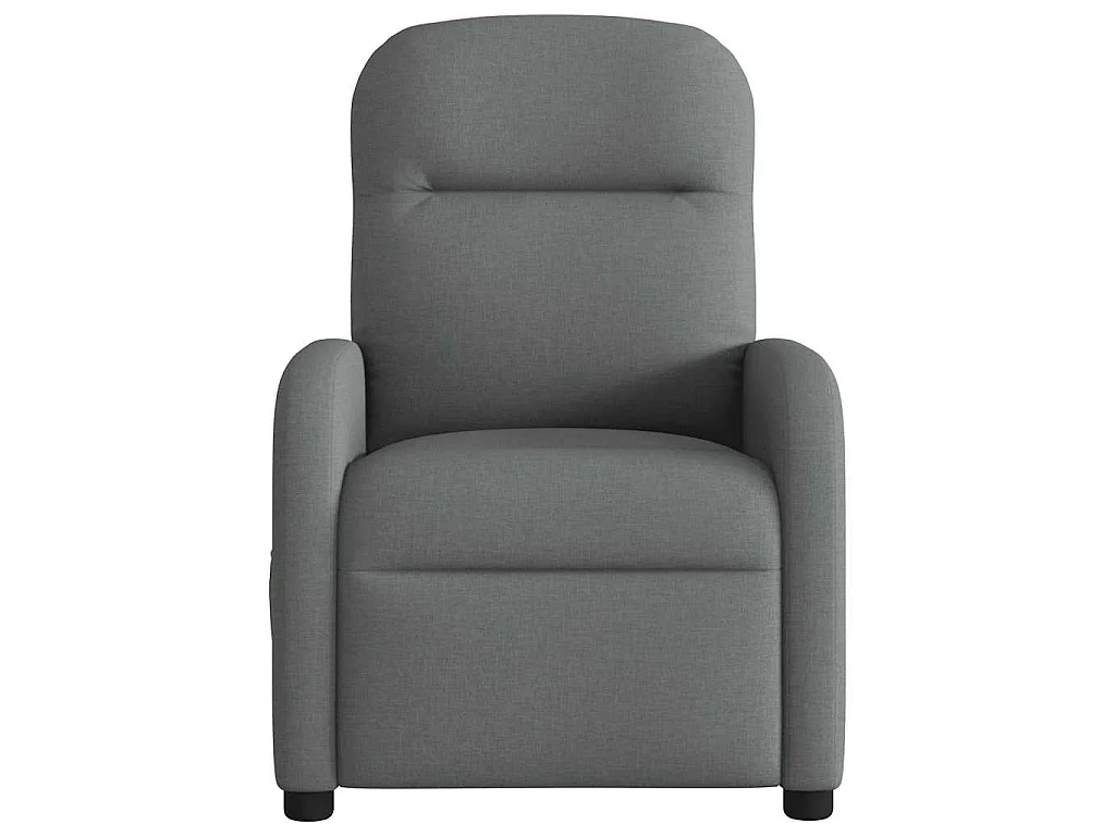 Poltrona Reclinabile Massaggio Elettrica Grigio Scuro Tessuto