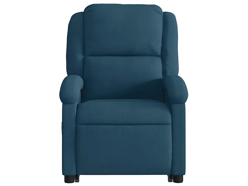 Poltrona Alzapersona Massaggiante Reclinabile Blu in Velluto