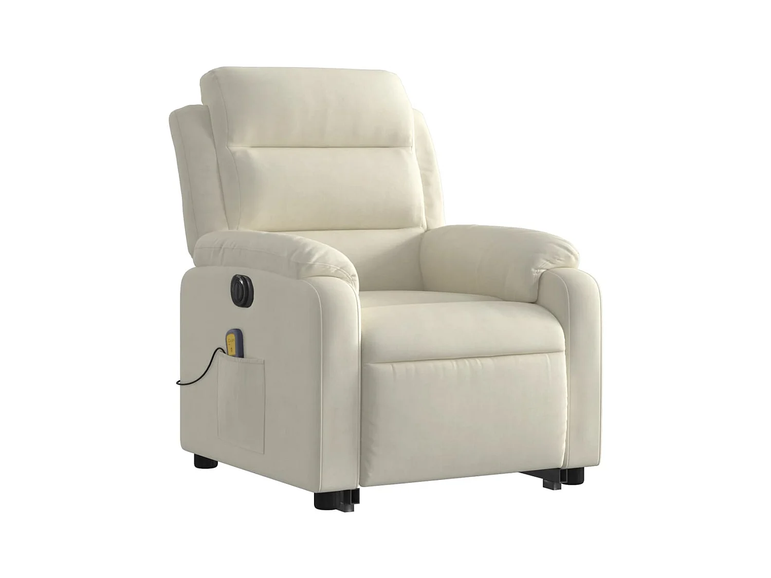 Fauteuil inclinable de massage électrique crème velours