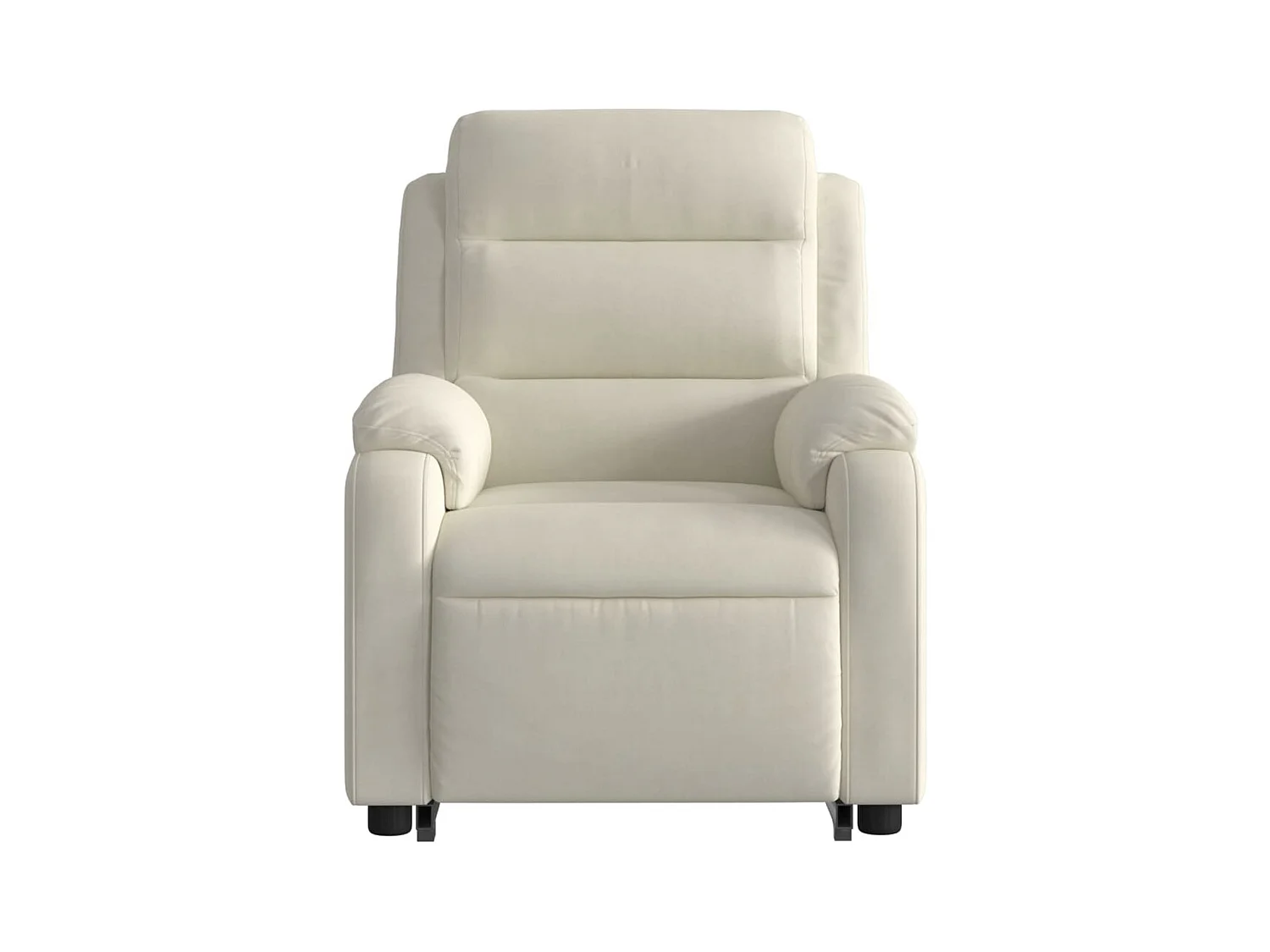 Fauteuil inclinable de massage électrique crème velours