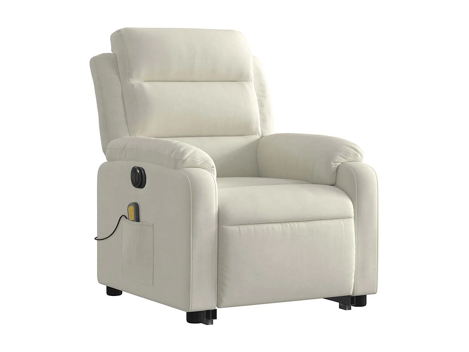 Sillón reclinable de masaje eléctrico elevable terciopelo crema