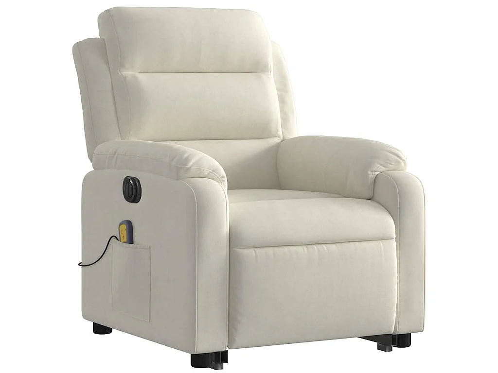 Fauteuil inclinable de massage électrique crème velours