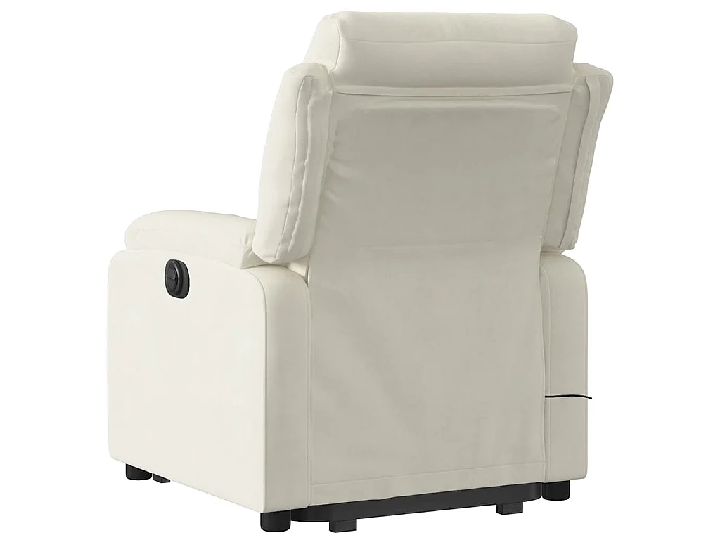 Fauteuil inclinable de massage électrique crème velours