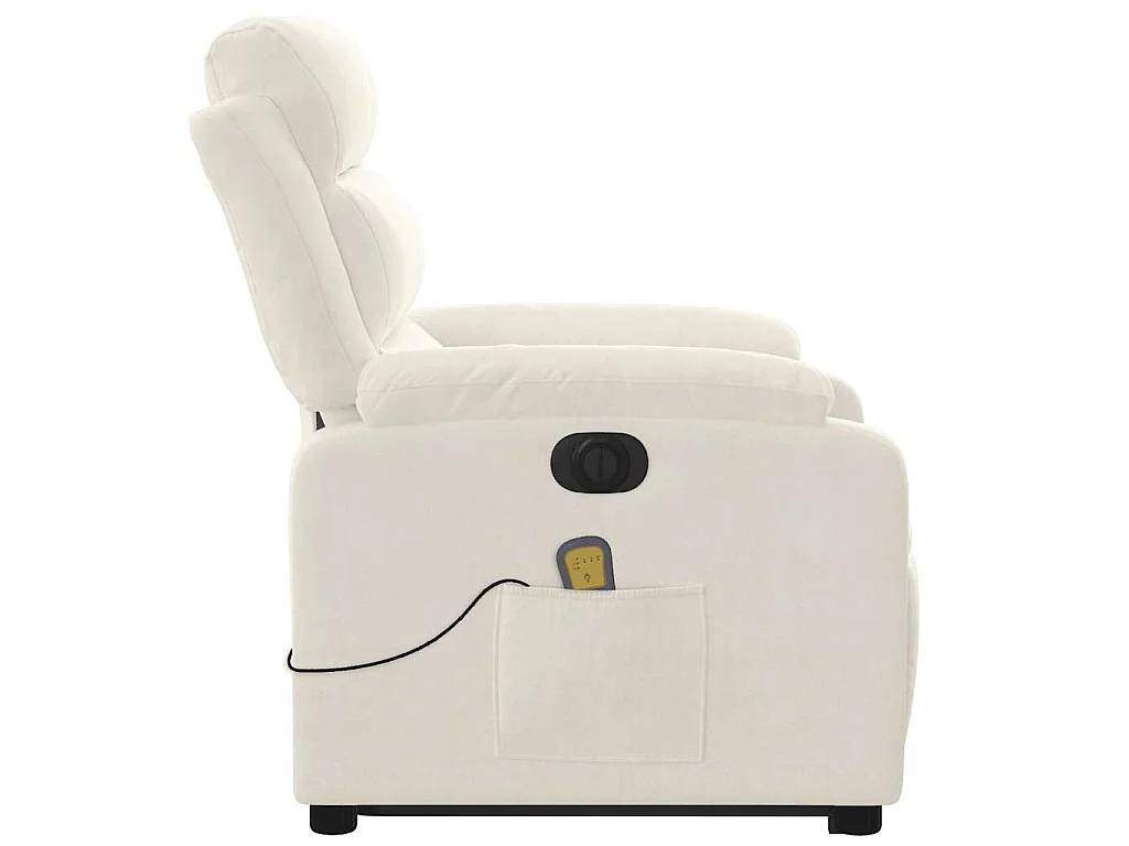 Fauteuil inclinable de massage électrique crème velours