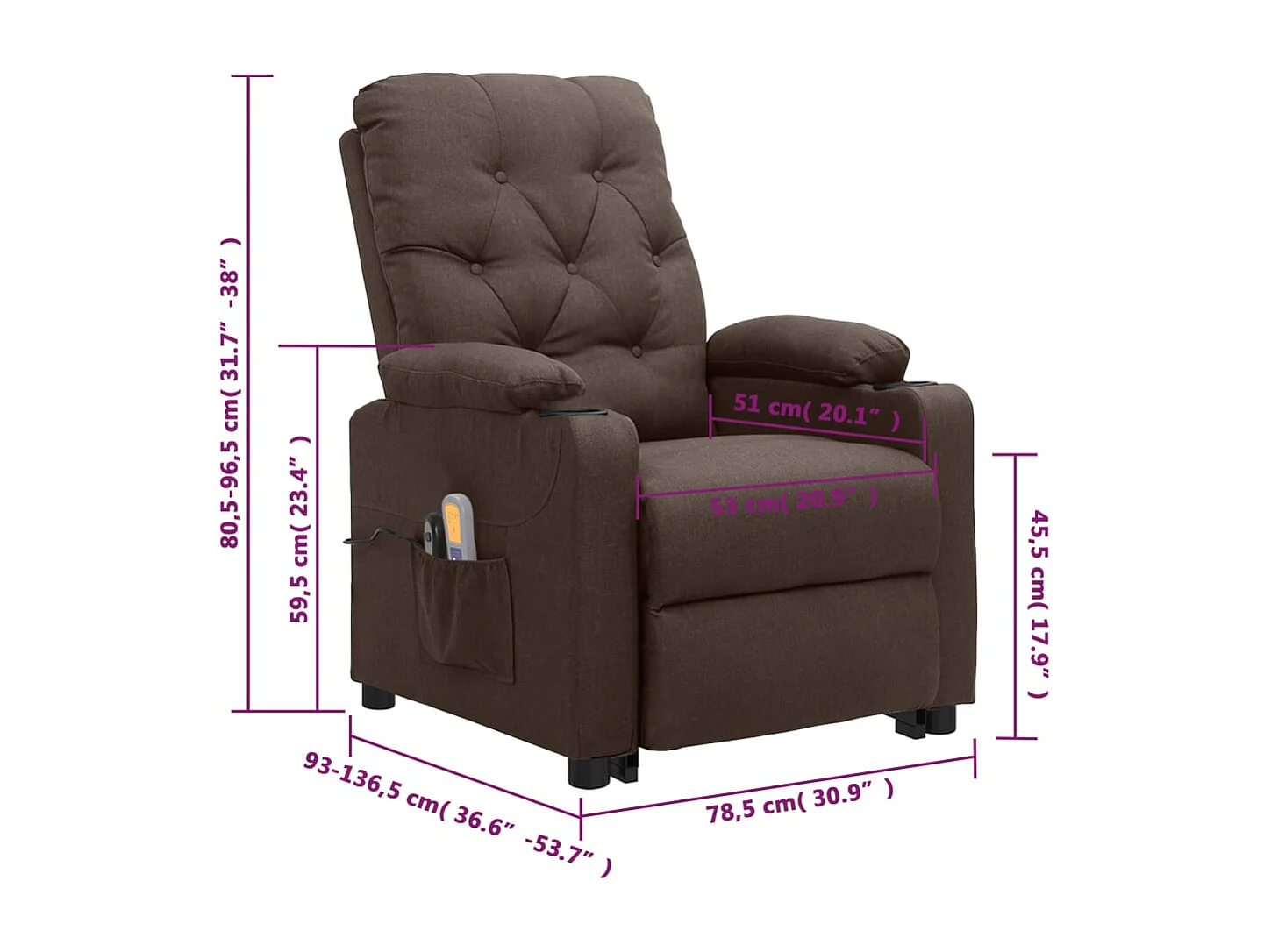 Fauteuil de massage Marron Tissu
