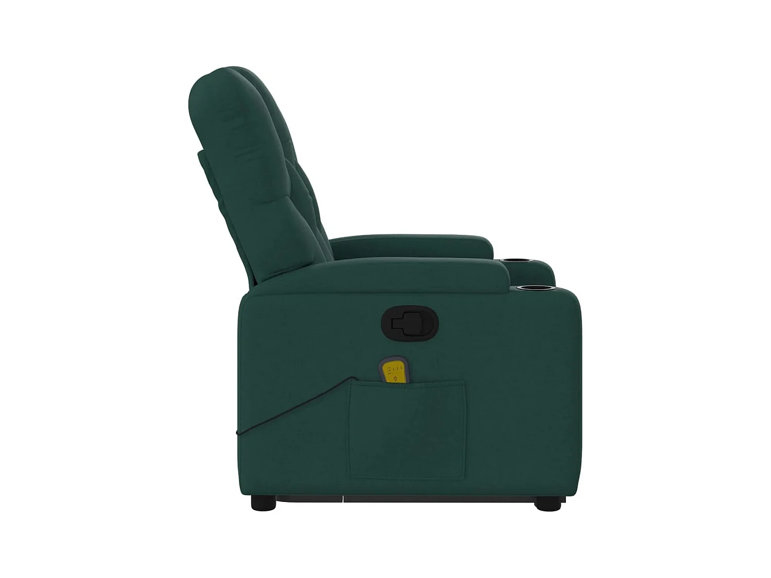 Fauteuil inclinable de massage Vert foncé Tissu
