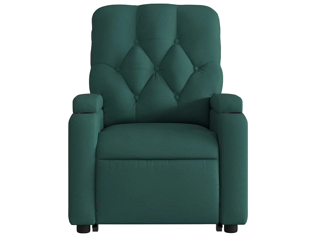 Fauteuil inclinable de massage Vert foncé Tissu