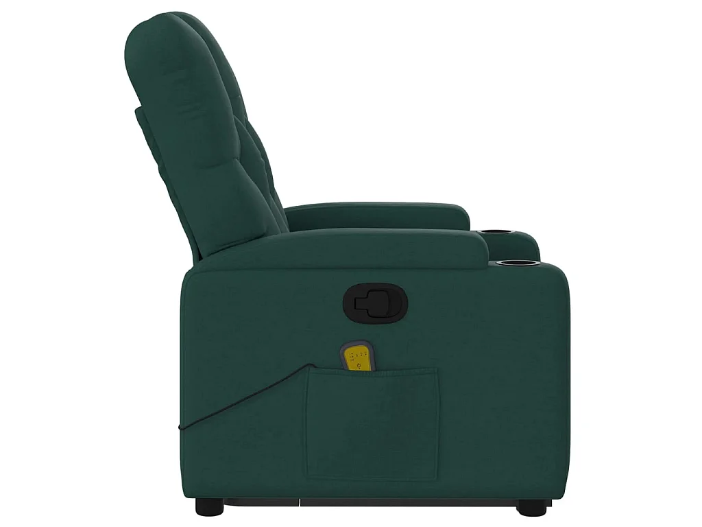 Fauteuil inclinable de massage Vert foncé Tissu