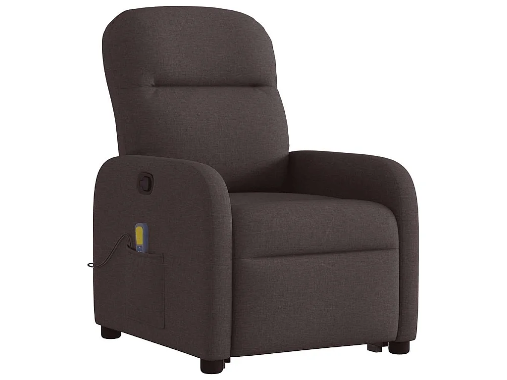 Fauteuil inclinable de massage Marron foncé Tissu