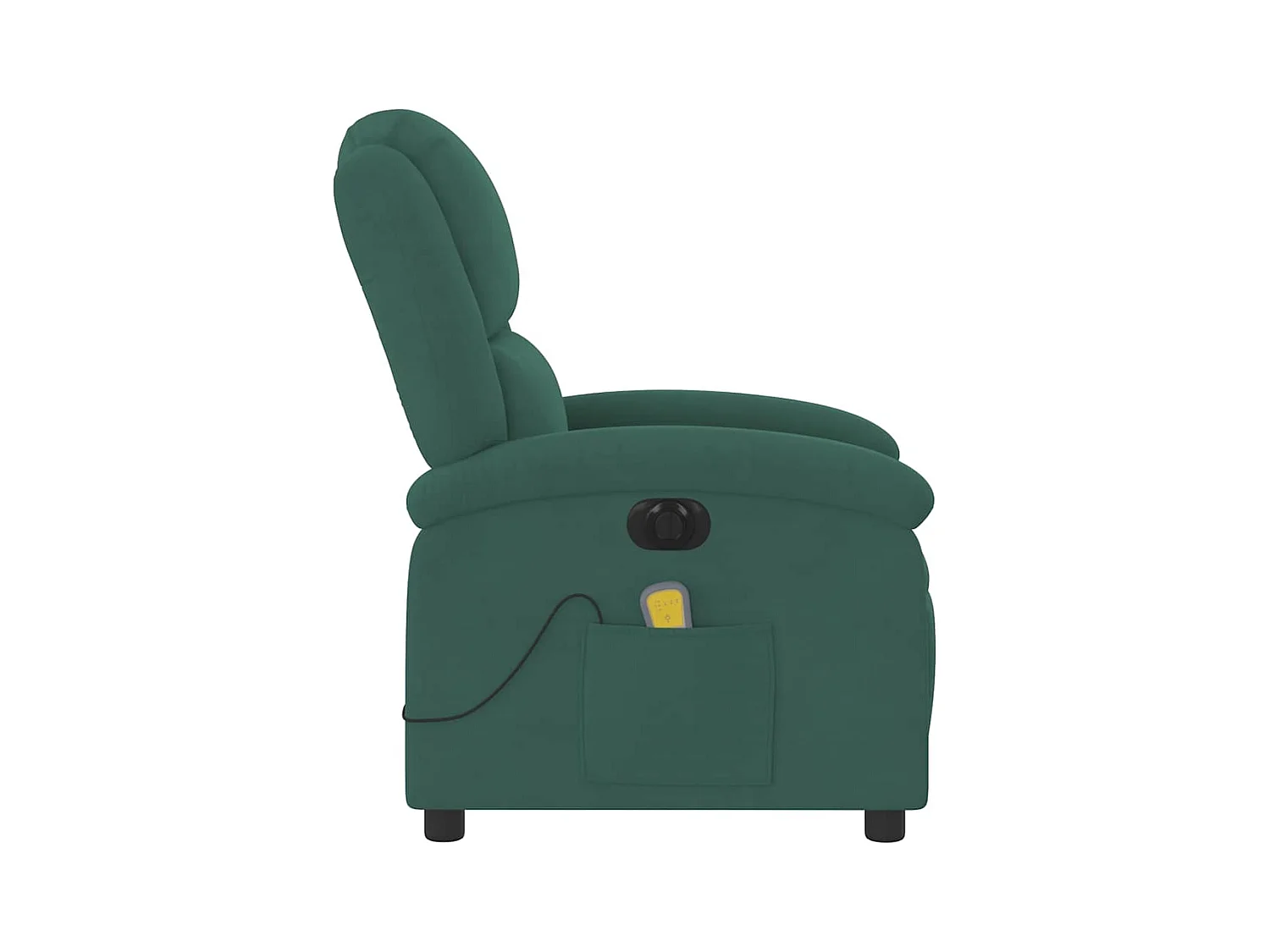 Fauteuil inclinable de massage électrique vert foncé velours
