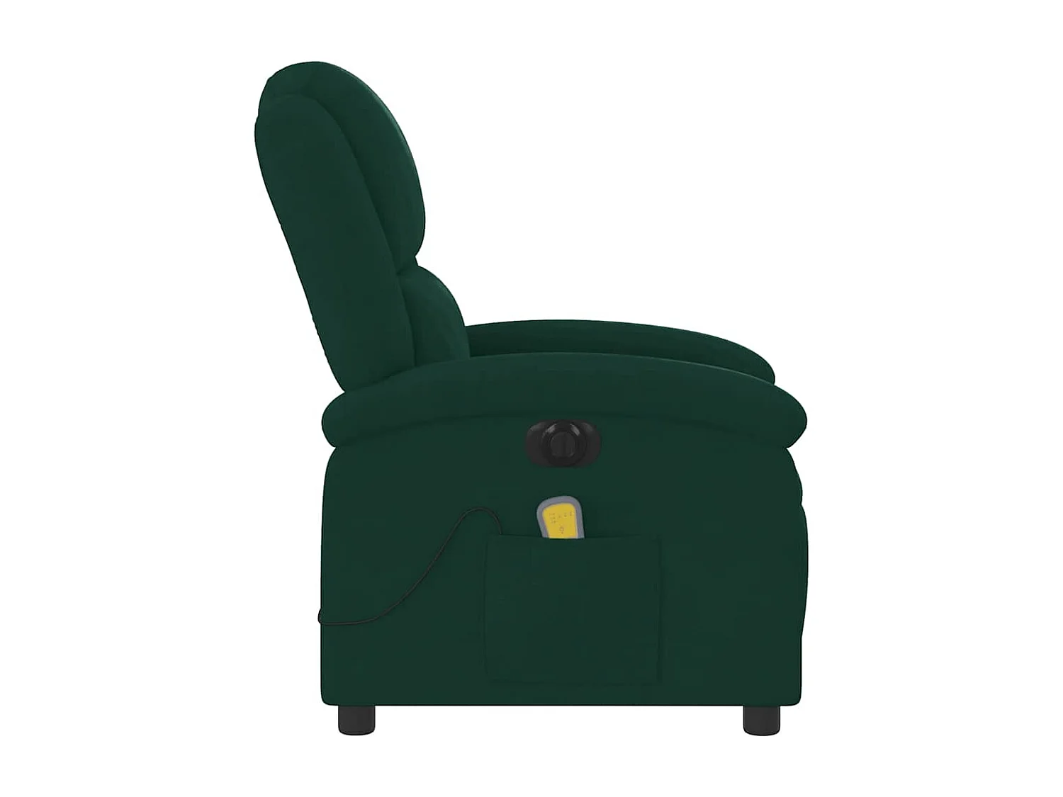Sillón reclinable de masaje eléctrico terciopelo verde oscuro
