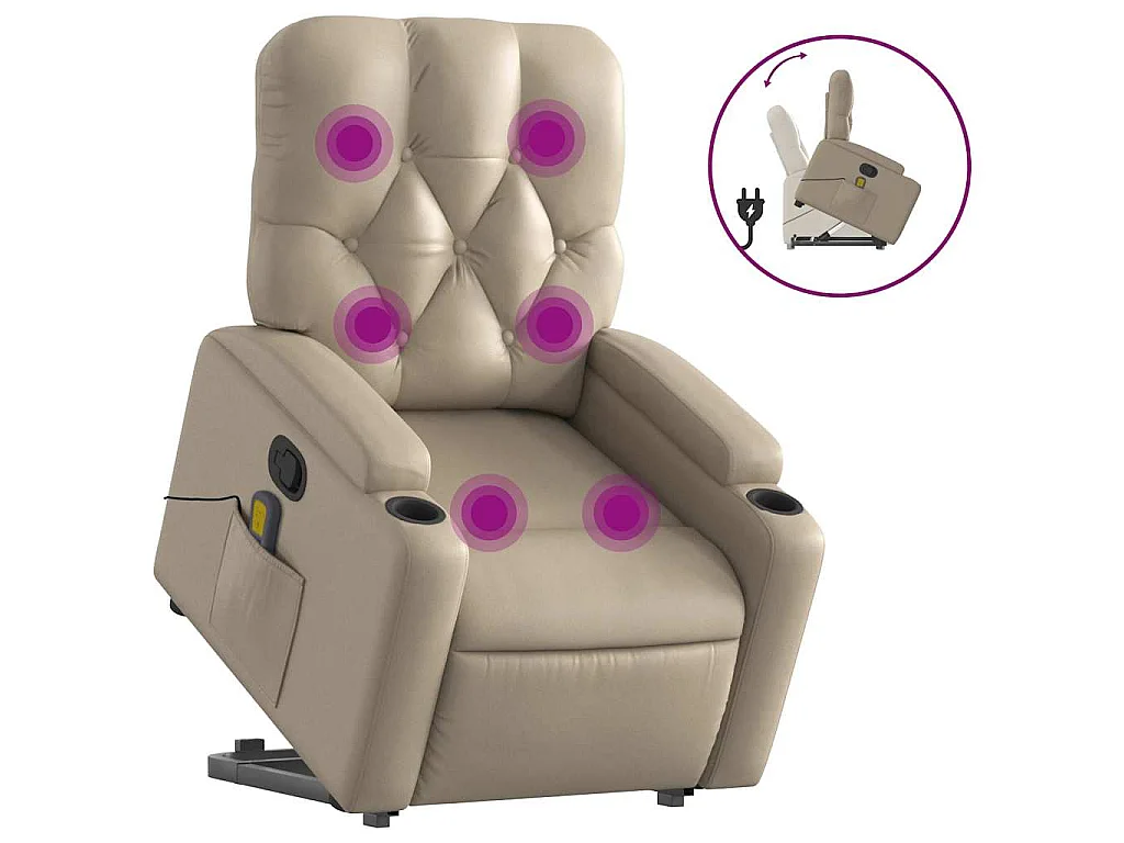 Fauteuil inclinable de massage Cappuccino Similicuir