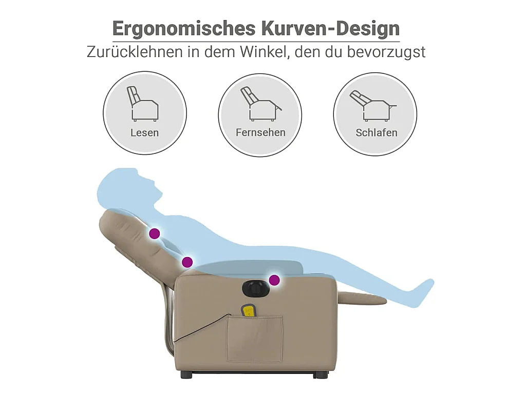 Fauteuil inclinable de massage Cappuccino Similicuir