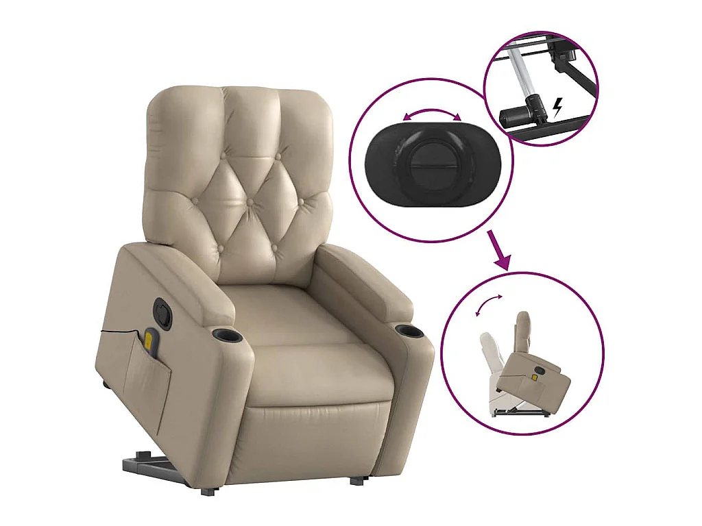 Fauteuil inclinable de massage Cappuccino Similicuir