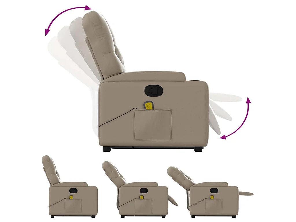 Fauteuil inclinable de massage Cappuccino Similicuir