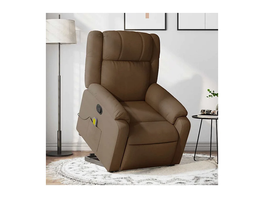 Fauteuil de massage inclinable Marron Tissu