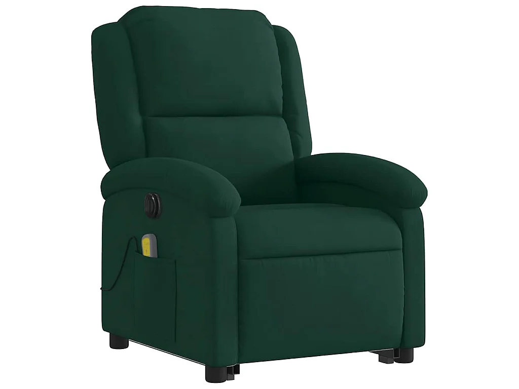 Fauteuil inclinable de massage électrique vert foncé velours