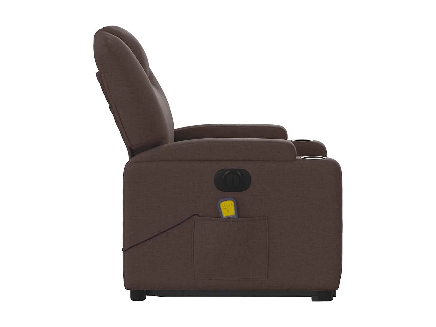 Fauteuil inclinable de massage électrique Marron foncé Tissu