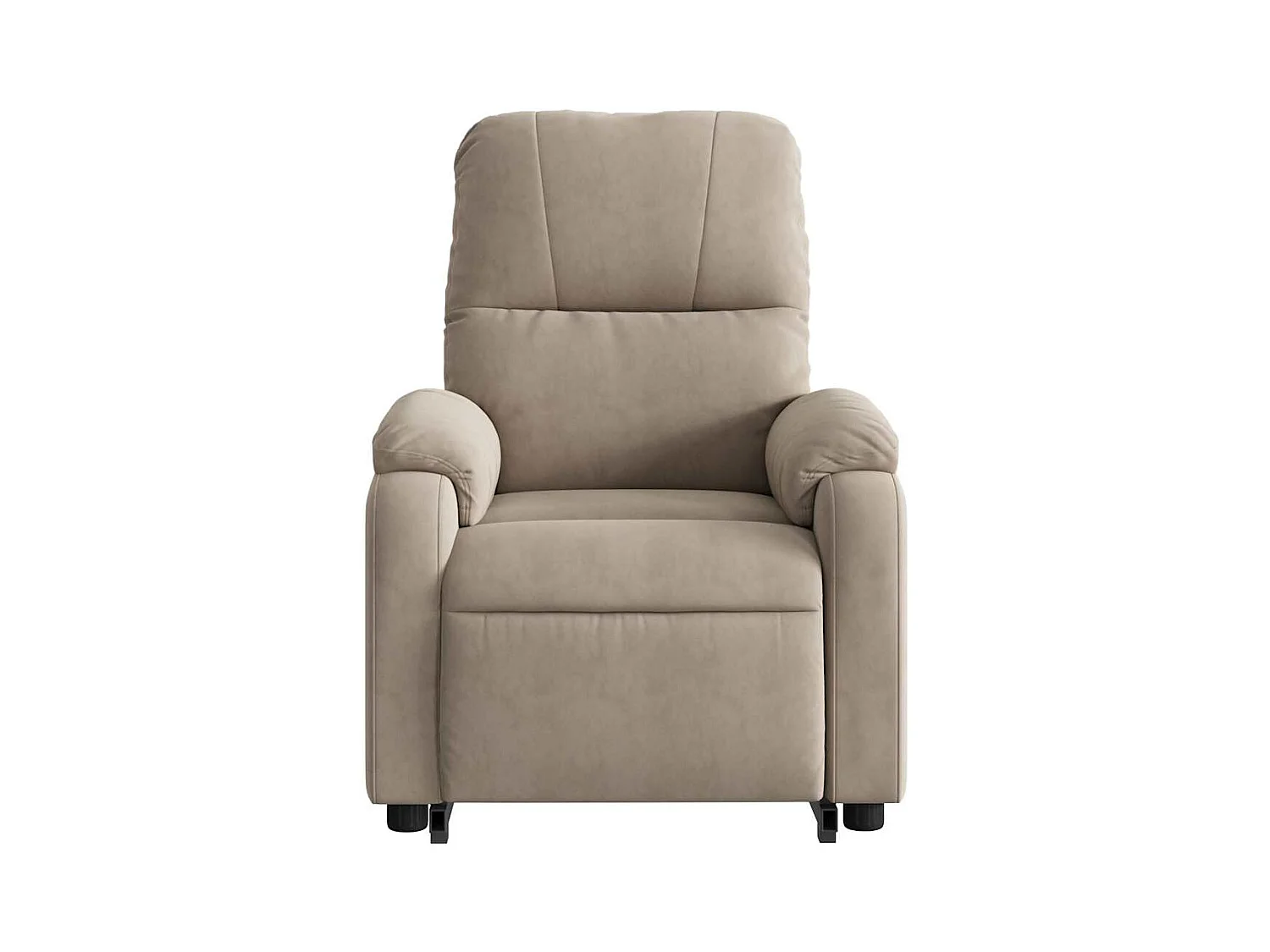 Fauteuil inclinable de massage taupe tissu microfibre