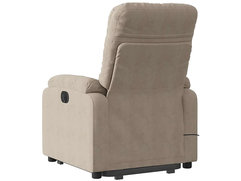Fauteuil inclinable de massage taupe tissu microfibre
