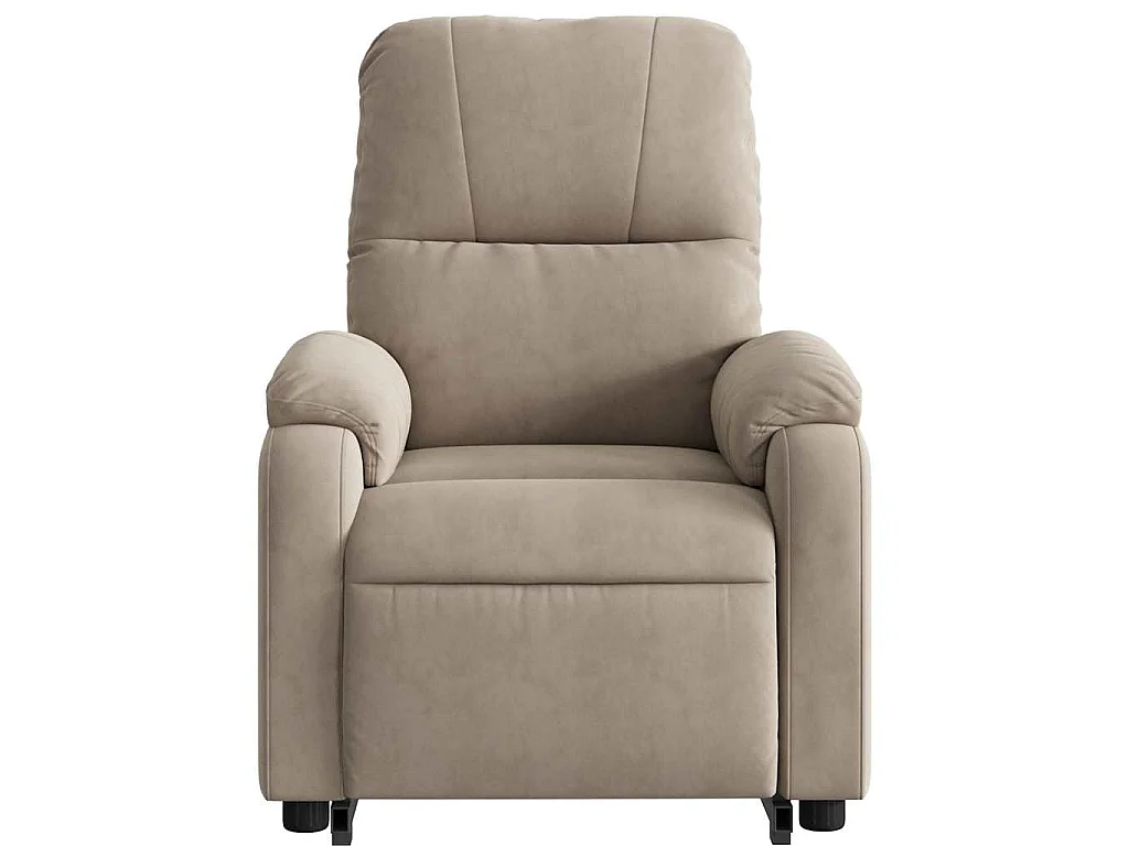 Fauteuil inclinable de massage taupe tissu microfibre