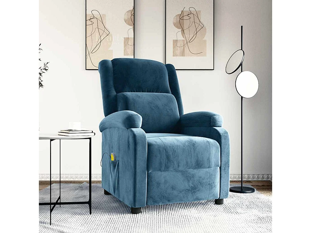 Fauteuil de massage Bleu Velours