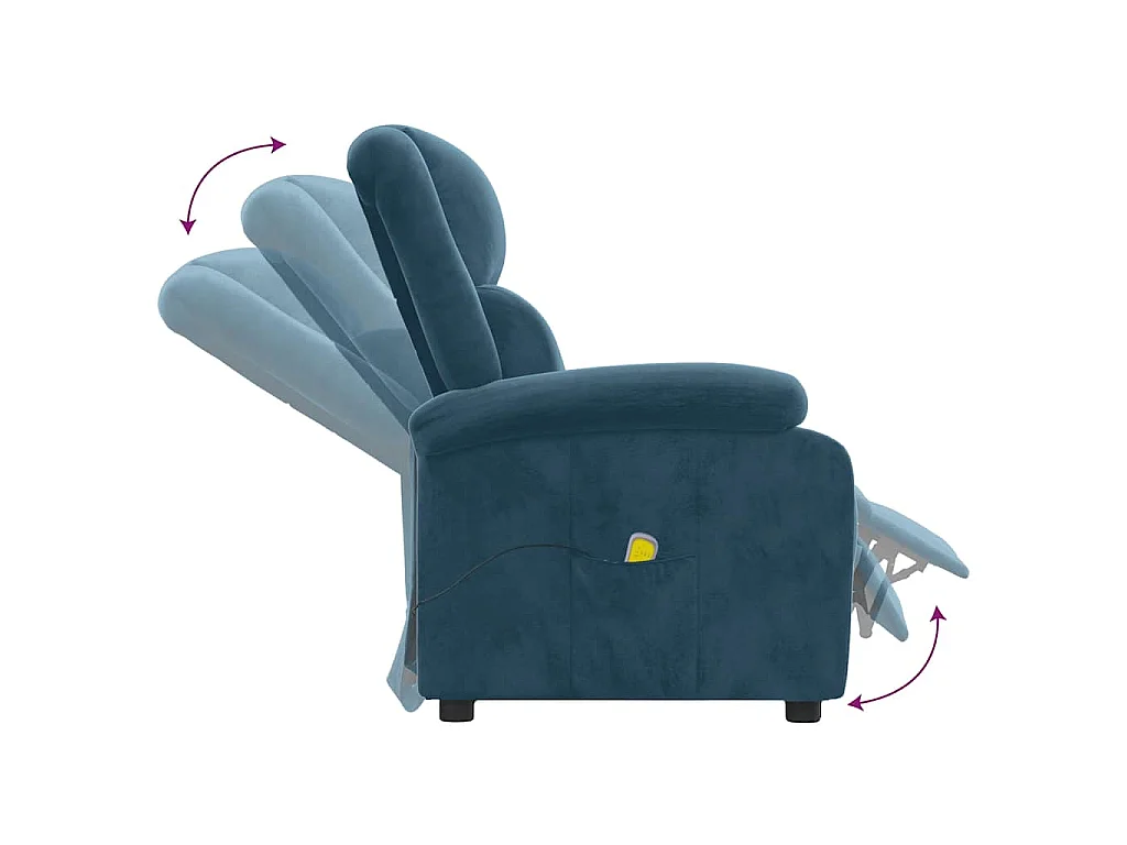 Fauteuil de massage Bleu Velours