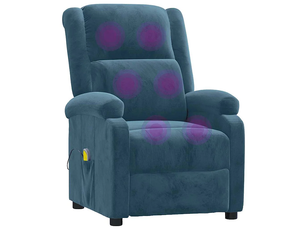 Fauteuil de massage Bleu Velours