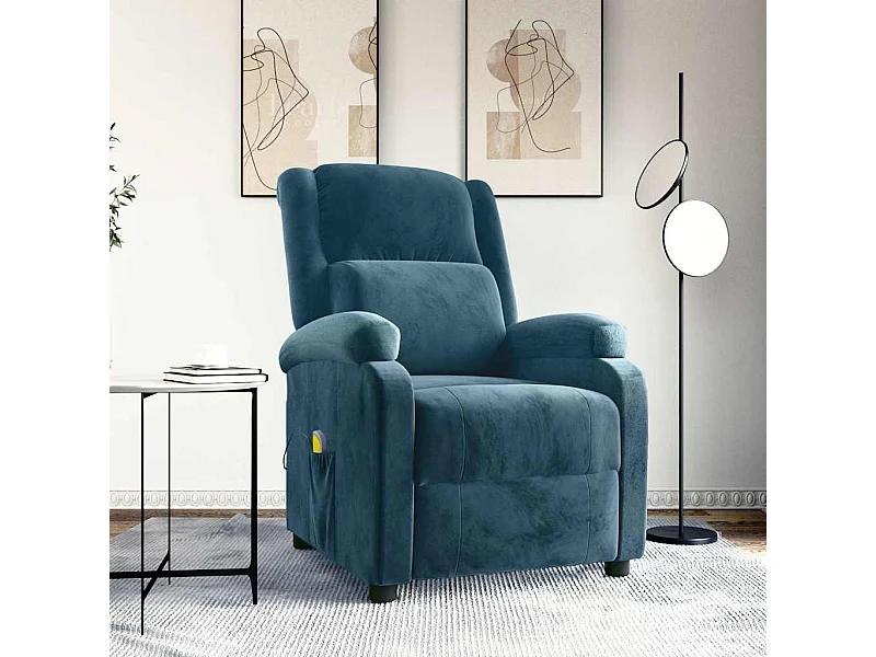 Fauteuil de massage Bleu Velours