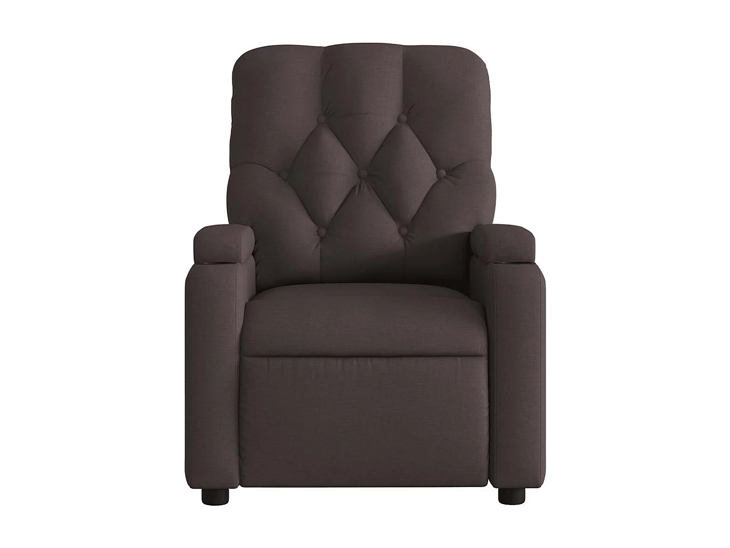 Fauteuil de massage inclinable électrique Marron foncé Tissu